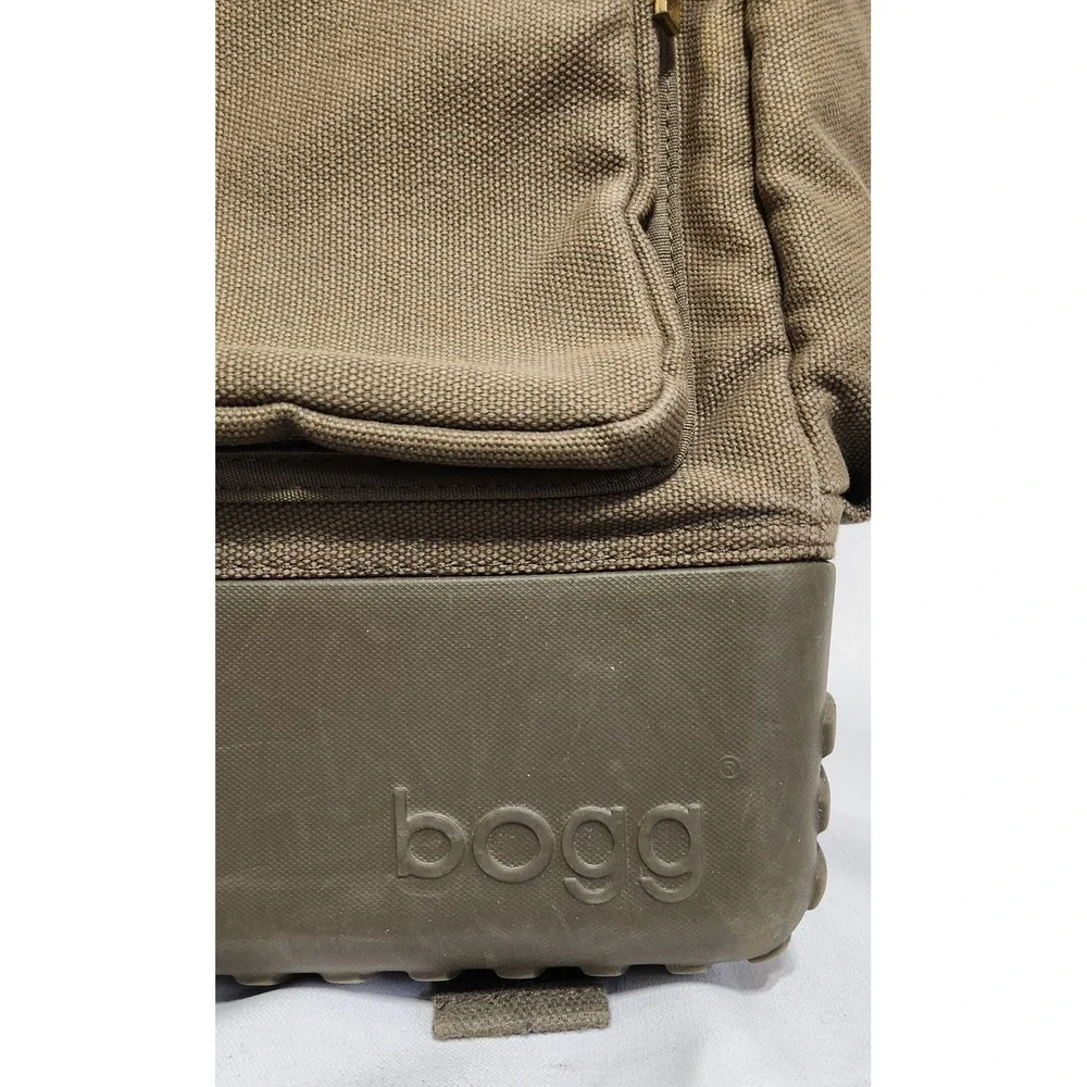 Bogg Bag Canvas Backpack Cooler Olive Green Waterproof Rubber Base Utility Bag